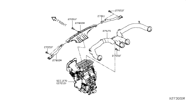 2014 Nissan Versa Note Nozzle & Duct Diagram 1