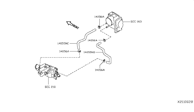 2016 Nissan Versa Note Water Hose & Piping Diagram 2