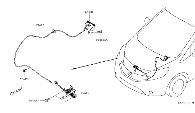 2015 Nissan Versa Note Hood Lock Control Diagram 3