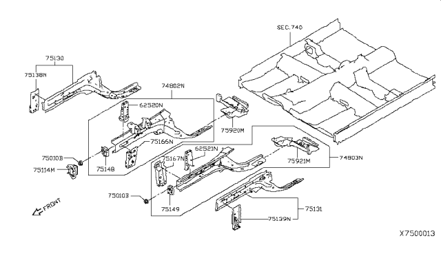 2014 Nissan Versa Note Member & Fitting Diagram 1