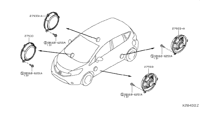 2018 Nissan Versa Note Speaker Diagram 1