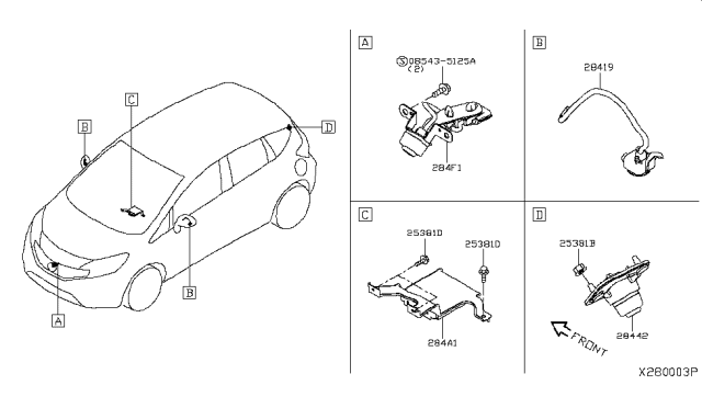 2015 Nissan Versa Note Audio & Visual Diagram 6