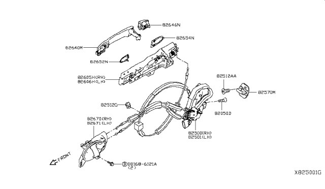 2018 Nissan Versa Note Rear Right Driver Door Lock Actuator Diagram for 82500-9KT0A