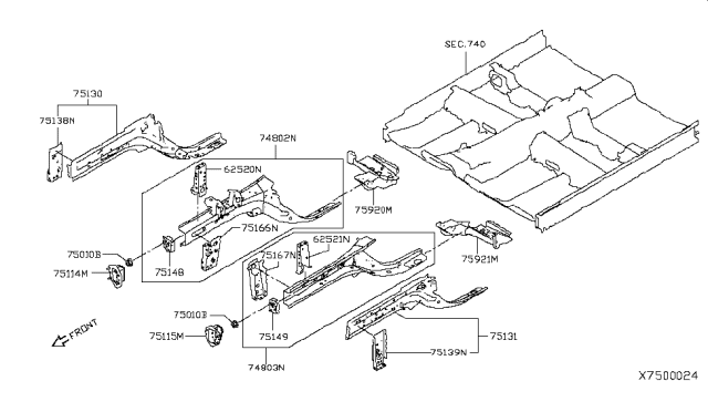 2015 Nissan Versa Note Member & Fitting Diagram 3