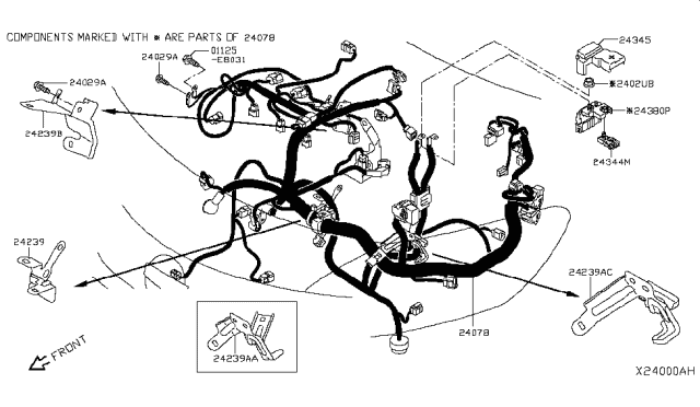 2016 Nissan Versa Note Harness Assembly-EGI Diagram for 24011-9MD2A