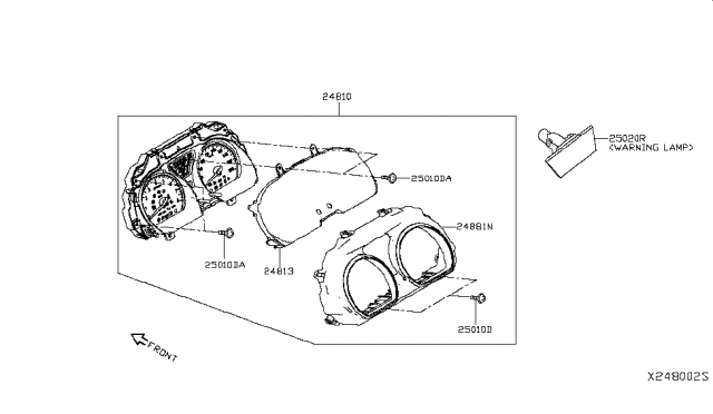 2018 Nissan Versa Note Instrument Cluster Diagram for 24810-9MB1A