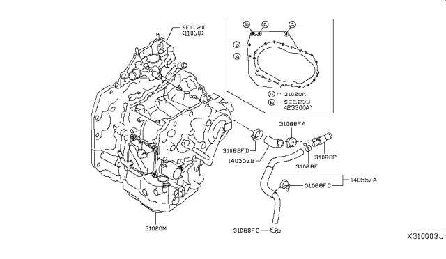 2014 Nissan Versa Note Auto Transmission,Transaxle & Fitting Diagram 3