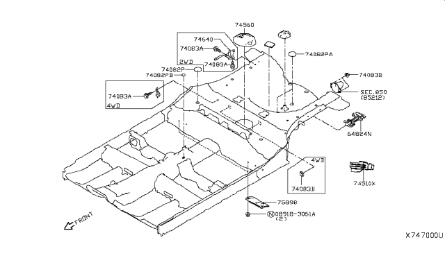 2014 Nissan Versa Note Floor Fitting Diagram 3