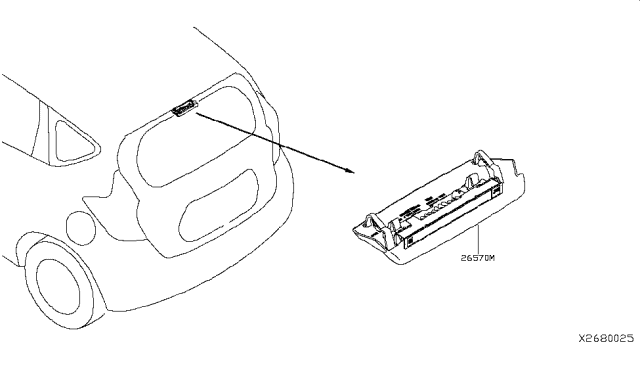 2019 Nissan Versa Note Stop Lamp Assembly-High Mounting Diagram for 26590-3WC0A