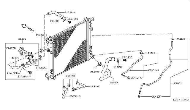 2014 Nissan Versa Note Radiator,Shroud & Inverter Cooling Diagram 1