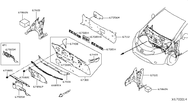 2015 Nissan Versa Note Dash Panel & Fitting Diagram 2