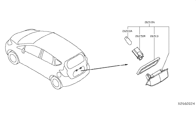 2018 Nissan Versa Note Licence Plate Lamp Diagram 1