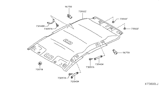 2015 Nissan Versa Note Roof Trimming Diagram 3