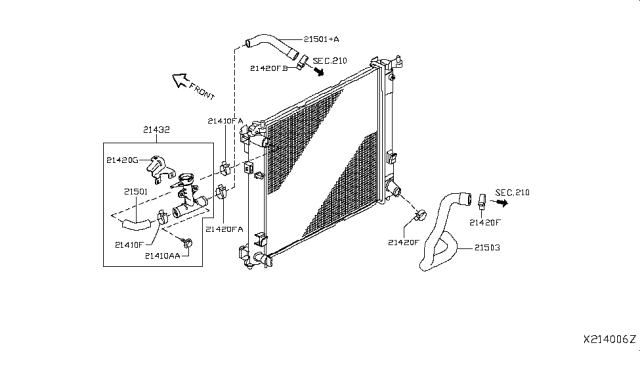 2015 Nissan Versa Note Radiator,Shroud & Inverter Cooling Diagram 11