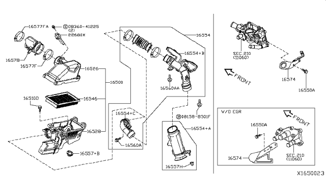 2016 Nissan Versa Note Air Cleaner Diagram 1