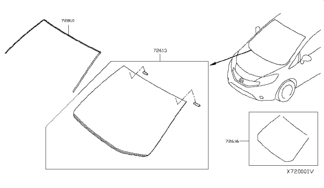 2019 Nissan Versa Note Front Windshield Diagram