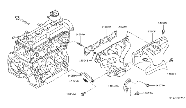 2019 Nissan Versa Note Nut Diagram for 14094-JD00C