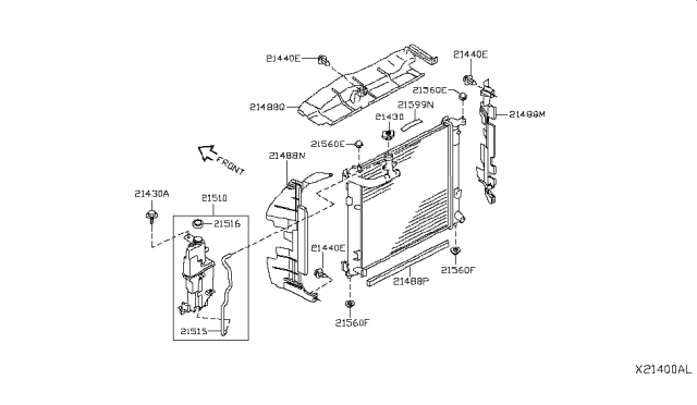 2018 Nissan Versa Note Radiator,Shroud & Inverter Cooling Diagram 4