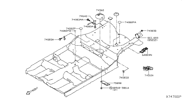 2018 Nissan Versa Note Floor Fitting Diagram 3