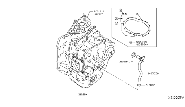 2017 Nissan Versa Note Auto Transmission,Transaxle & Fitting Diagram 5