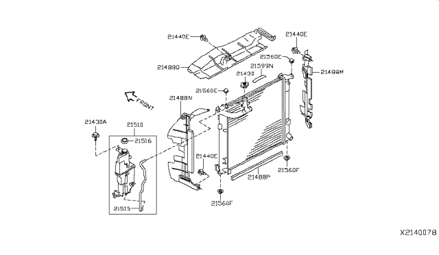 2015 Nissan Versa Note Radiator,Shroud & Inverter Cooling Diagram 5