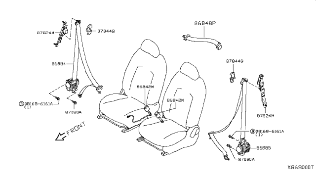 2015 Nissan Versa Note Front Seat Belt Diagram 1