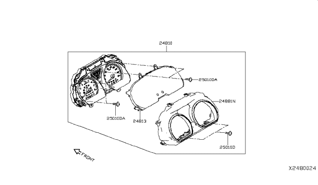 2015 Nissan Versa Note Instrument Cluster Diagram for 24810-3WC0A