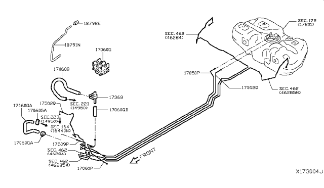 2016 Nissan Versa Note Hose-Drain,Canister Diagram for 18791-3WC0A