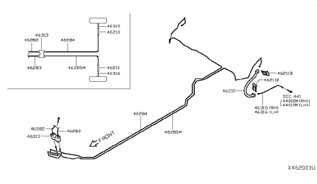 2015 Nissan Versa Note Brake Piping & Control Diagram 2