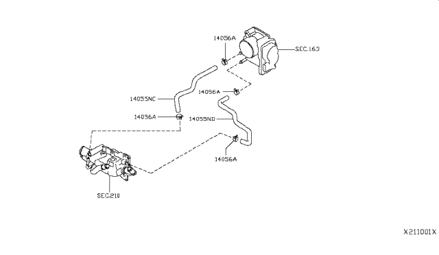 2015 Nissan Versa Note Water Hose & Piping Diagram 2