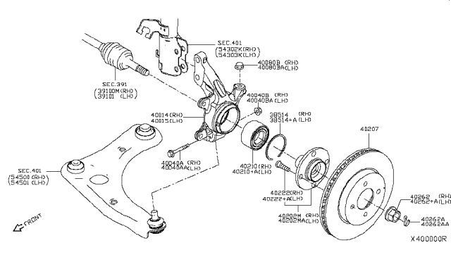 2014 Nissan Versa Note Rotor-Disc Brake,Front Diagram for 40206-1HL0B