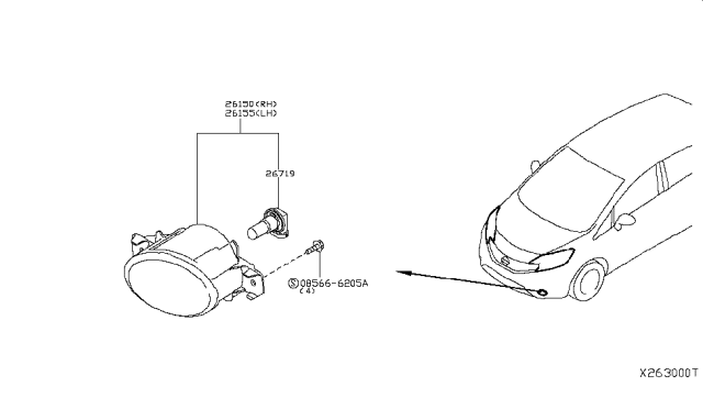 2014 Nissan Versa Note Fog,Daytime Running & Driving Lamp Diagram 2