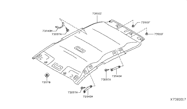 2015 Nissan Versa Note Roof Trimming Diagram 2