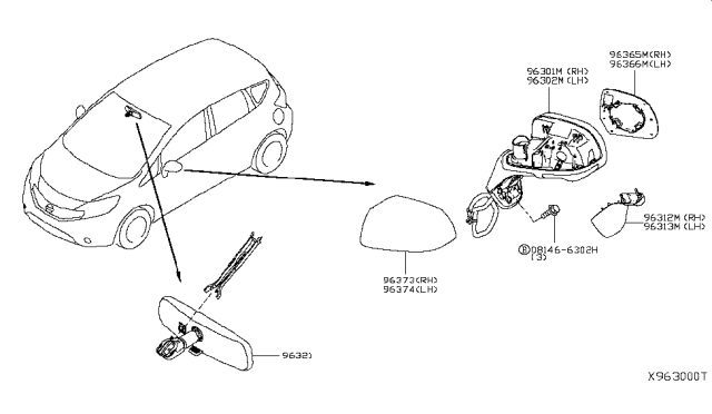 2015 Nissan Versa Note Rear View Mirror Diagram 1