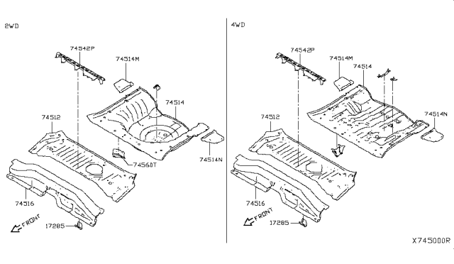 2014 Nissan Versa Note Floor Panel (Rear) Diagram 1