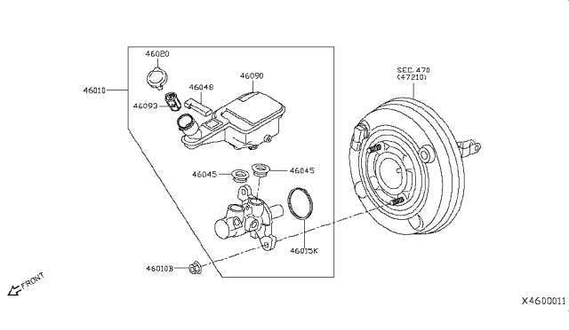 2017 Nissan Versa Note Brake Master Cylinder Diagram 1