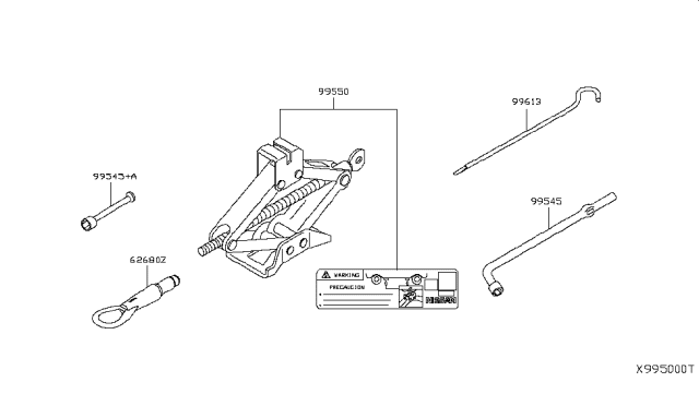 2015 Nissan Versa Note Tool Kit & Maintenance Manual Diagram 1