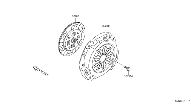 2016 Nissan Versa Note Clutch Cover,Disc & Release Parts Diagram 1