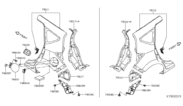 2016 Nissan Versa Note Rear Fender & Fitting Diagram 2