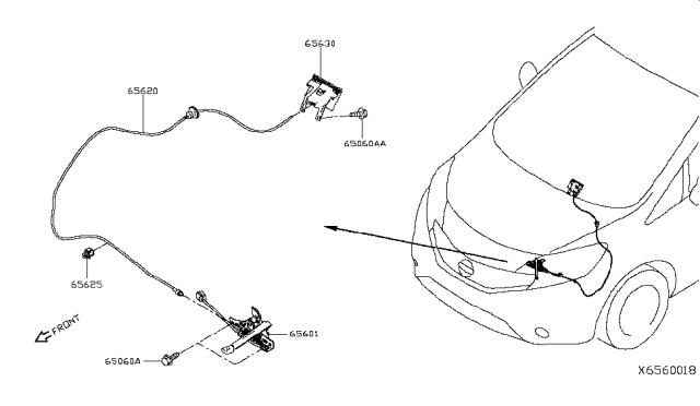 2015 Nissan Versa Note Hood Lock Control Diagram 2