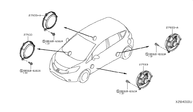 2015 Nissan Versa Note Speaker Diagram 1