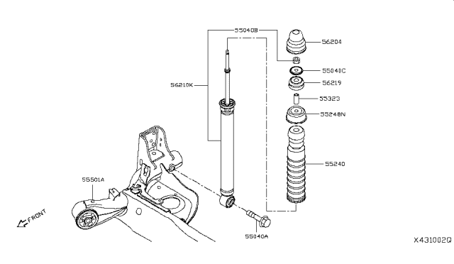 2018 Nissan Versa Note Rear Suspension Diagram 3