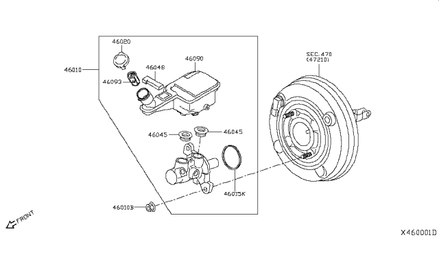 2017 Nissan Versa Note Cylinder Assy-Brake Master Diagram for D6010-3BA5B