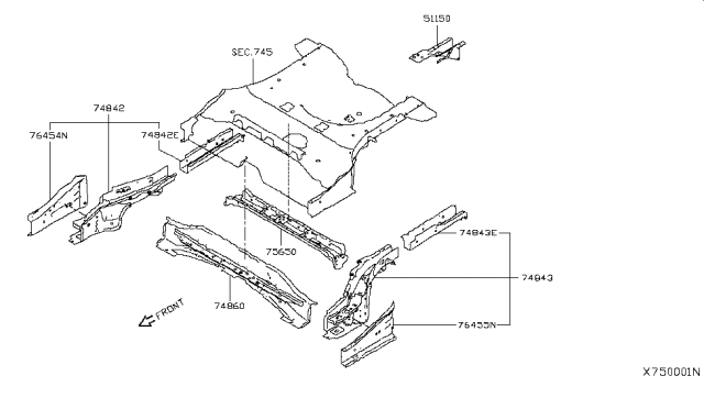 2015 Nissan Versa Note Member & Fitting Diagram 5