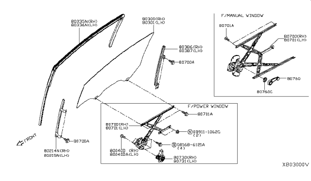 2015 Nissan Versa Note Regulator Assembly - Door Window, LH Diagram for 80721-1HL0A