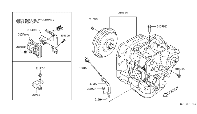 2015 Nissan Versa Note Auto Transmission,Transaxle & Fitting Diagram 1