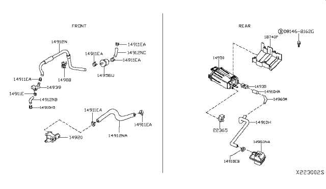 2017 Nissan Versa Note Hose-Anti Evaporation Control Diagram for 18791-9MF0A