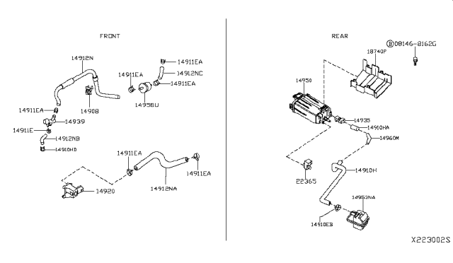 2017 Nissan Versa Note Hose-Emission Control Diagram for 18791-3WC0B