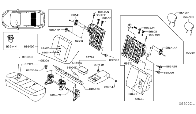 2015 Nissan Versa Note Rear Seat Diagram 1