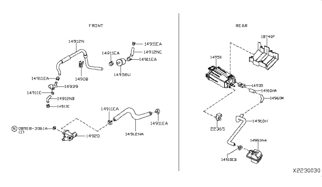 2017 Nissan Versa Note Engine Control Vacuum Piping Diagram 2